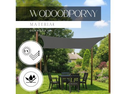 177617 sn0052 zagiel przeciwsloneczny 5 x 5 m ciemny szary M0
