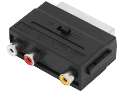 SCART s 3 RCA a přepínačem adaptéru