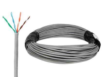 Síťový kabel UTP Cat 5e 4x2 drát 50m certifikovaný