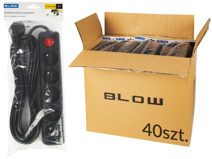 Síťový prodlužovač PR-570WSP 5-zásuvek s uzemněním+vypínač 2m černý 3x1,5mm balení