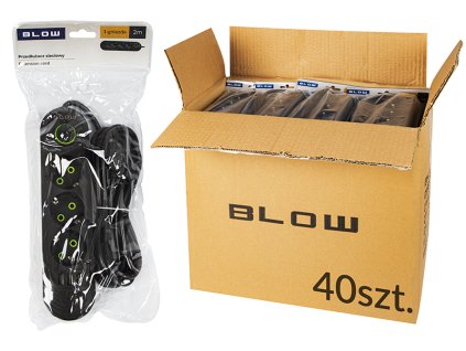 Síťová prodlužka PS-320 3-Zásuvky 3xUSB 2m černá 3x1mm balení