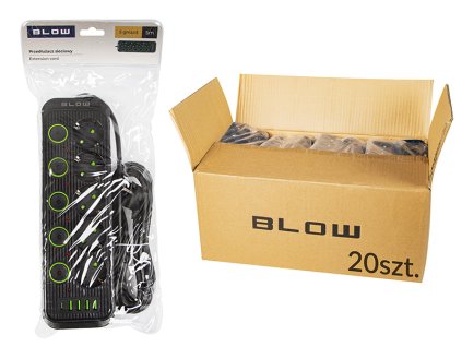 Síťový prodlužovací kabel PS-550S 5-Zásuvek 4xUSB 1xUSB-C 5m černý 3x1mm balení