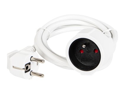 Prodlužovací kabel PR-160 1-Zásuvka s uzemněním 1,5m bílý 3x1,5mm