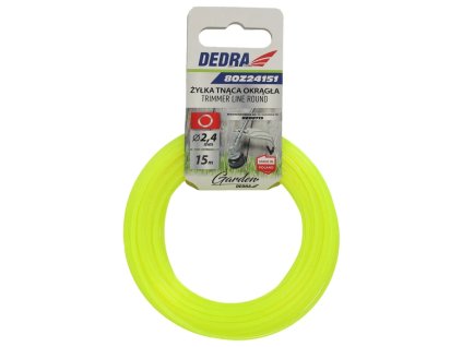 Kulatá sekačka na trávu, nylonový strunový nástroj pro křovinořezy a sekačky Garden DEDRA 80Z24151 2,4mmx15mm