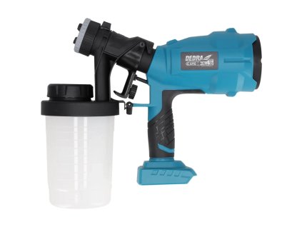 Akumulátorový stříkací agregát DED7057 DEDRA SAS+ALL 0,7l/min, viskozita 60 DIN-S, trysky 2.0-2.5mm, 900ml