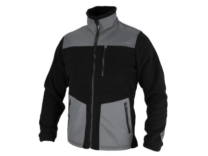 Polární mikina s vsadkami, 280 g/m?, velikost L, černá/šedá, DEDRA BH6PA1-L