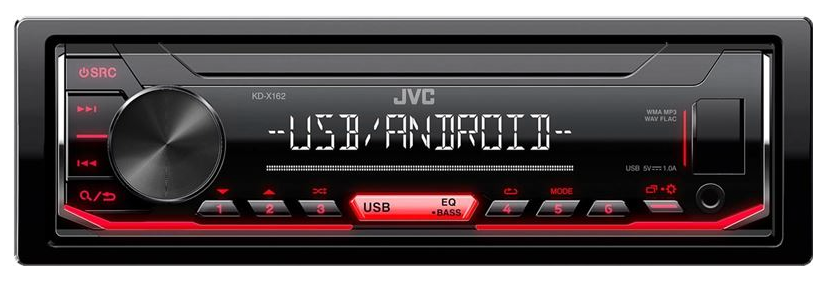 JVC Autorádio KDX-162 USB ČERVENÁ