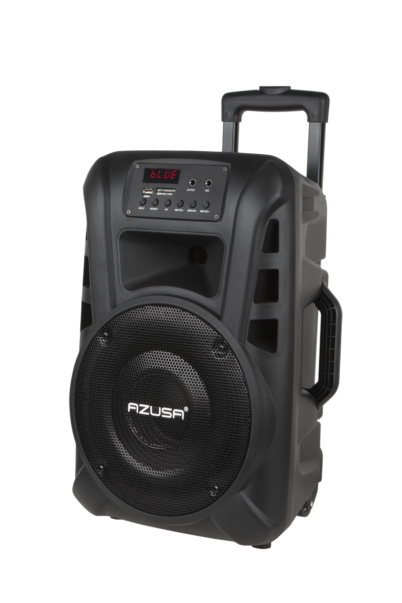 AZUSA Aktivní reproduktor 40W (s 2 bezdrátovými mikrofony, SD, Bluetooth, USB)