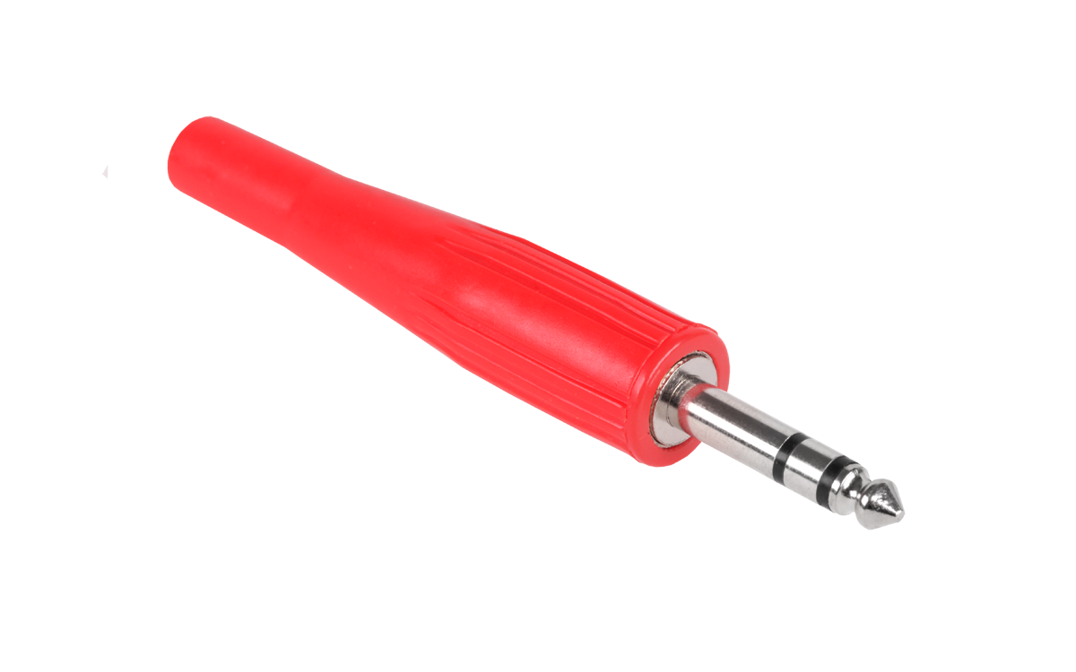 CABLETECH Jack konektor 6,3mm stereo červený WTY0031B