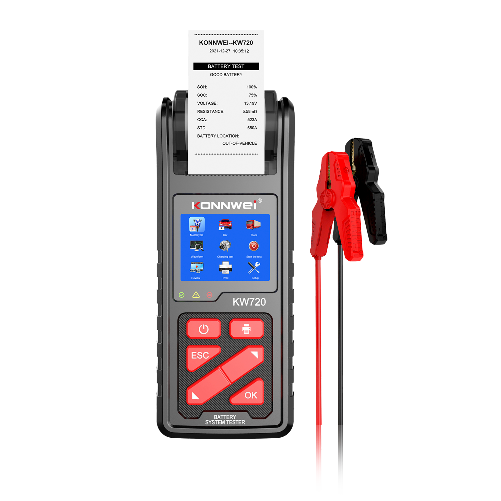 Tester autobaterie Konnwei KW720