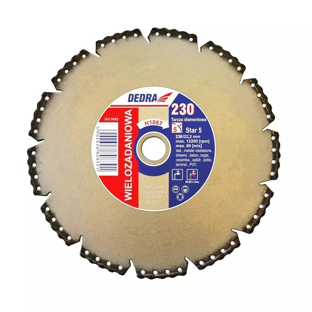 DEDRA Diamantový rezný kotúč 125mm/22,2 Five Star H1083