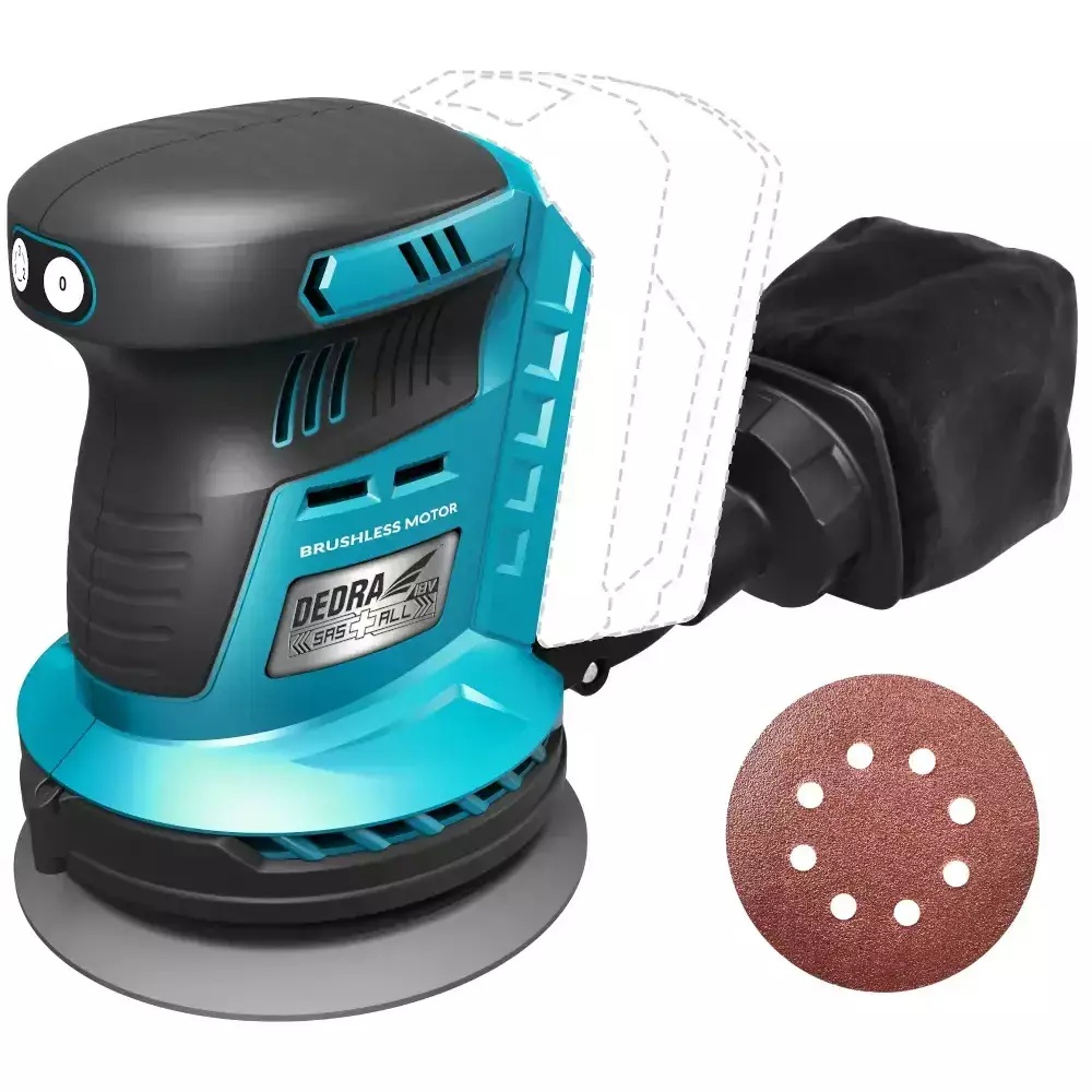 DEDRA-EXIM Akumulátorová excentrická bruska 125mm 18V, bezuhlíková DED7062