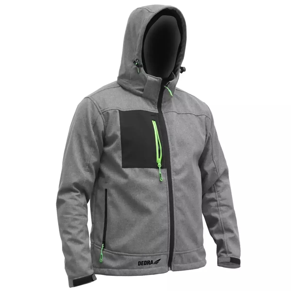 DEDRA Pracovní bunda softshell s kapucí, vel.:S, 96% polyester +4% elastan BH61KS-S Farba: Šedá, Veľkosť: L.