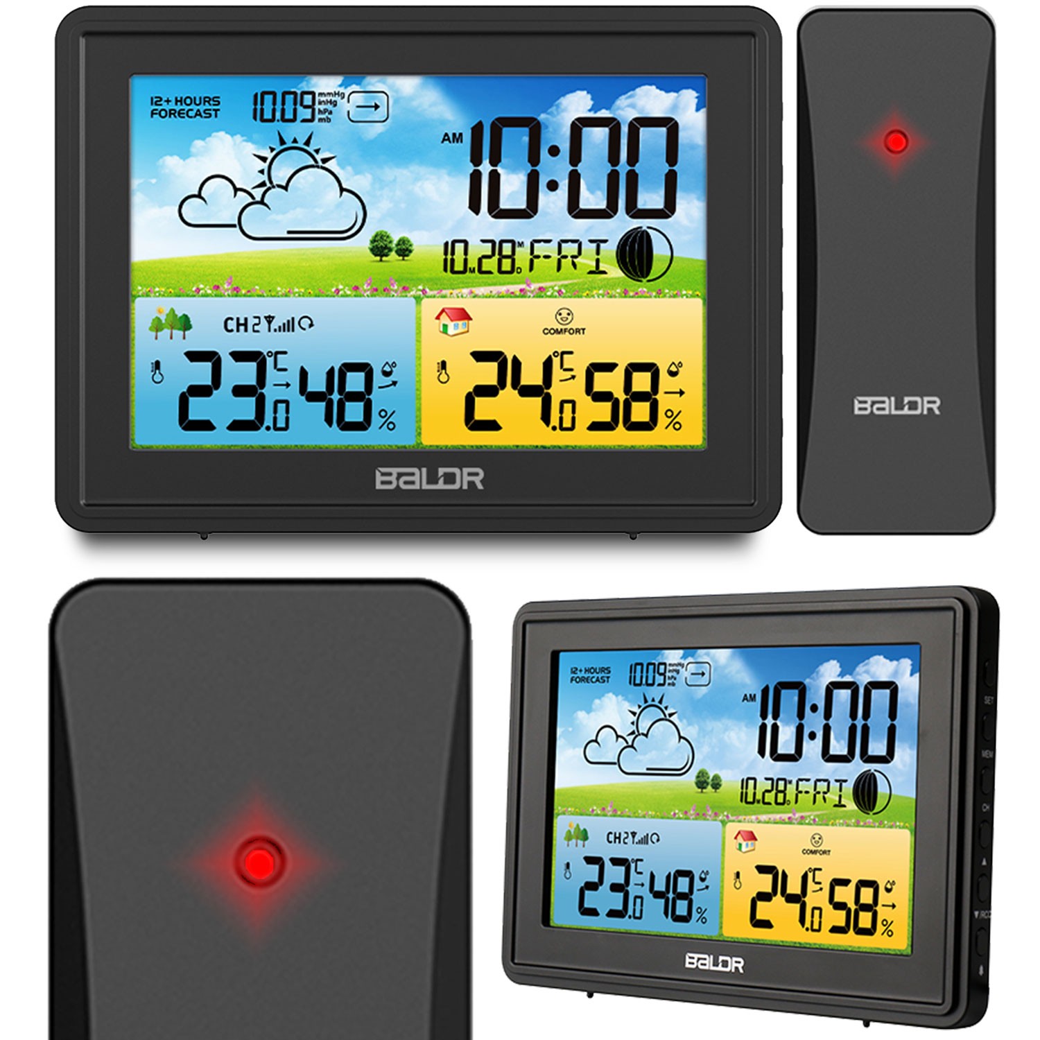 BALDR Meteostanice BD-908 černá