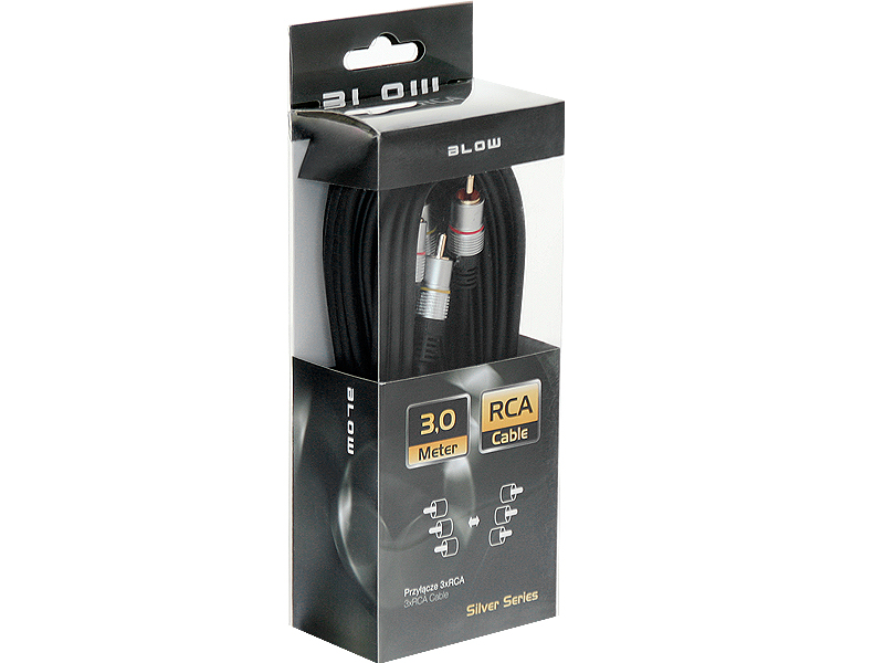 BLOW 3xRCA SILVER 3m kabel