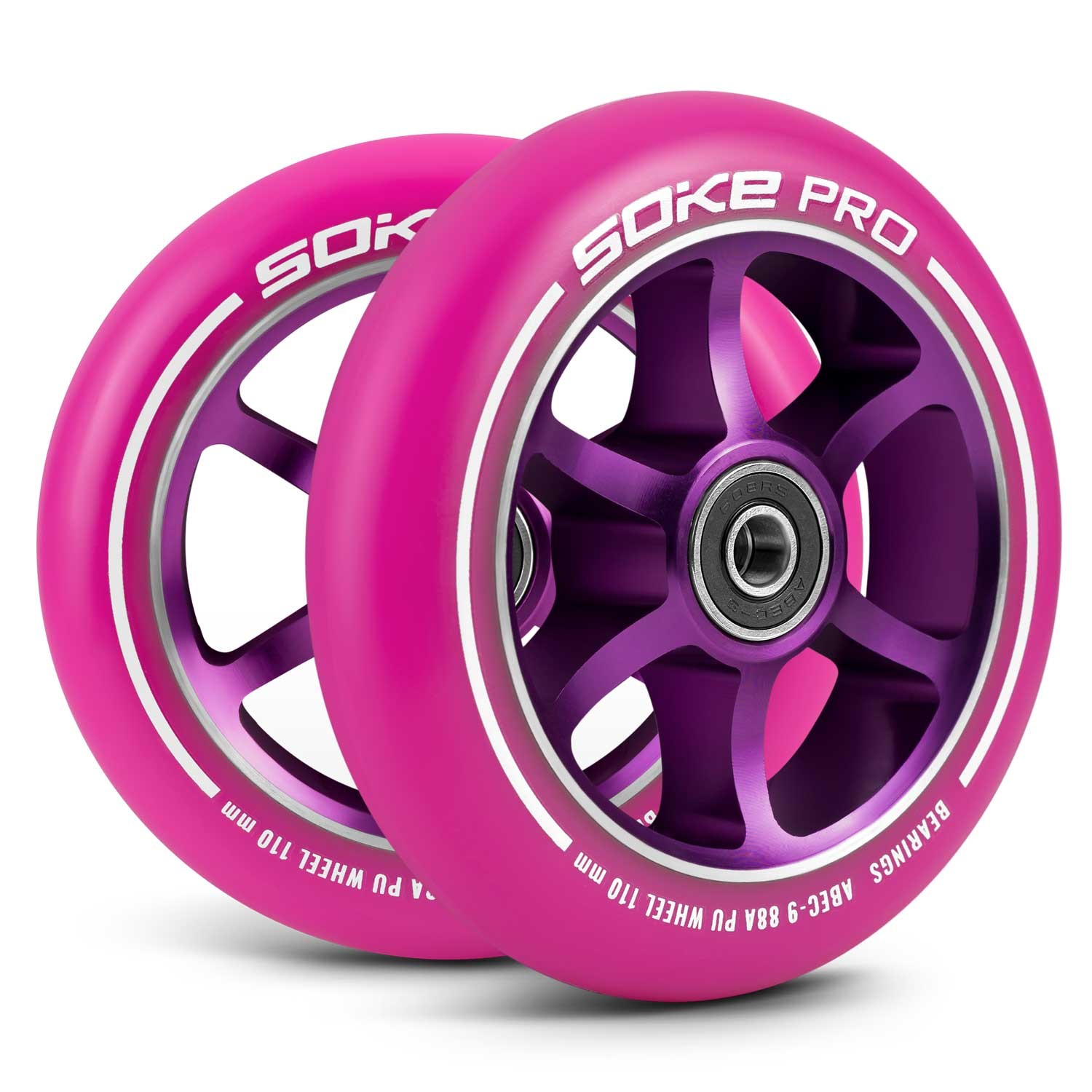 Kolečka na freestyle koloběžku SOKE EVO 110mm 88A růžová 2ks