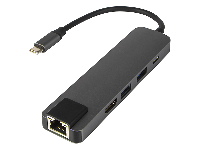 Síťový adaptér USB-C RJ45+HDMI K-03