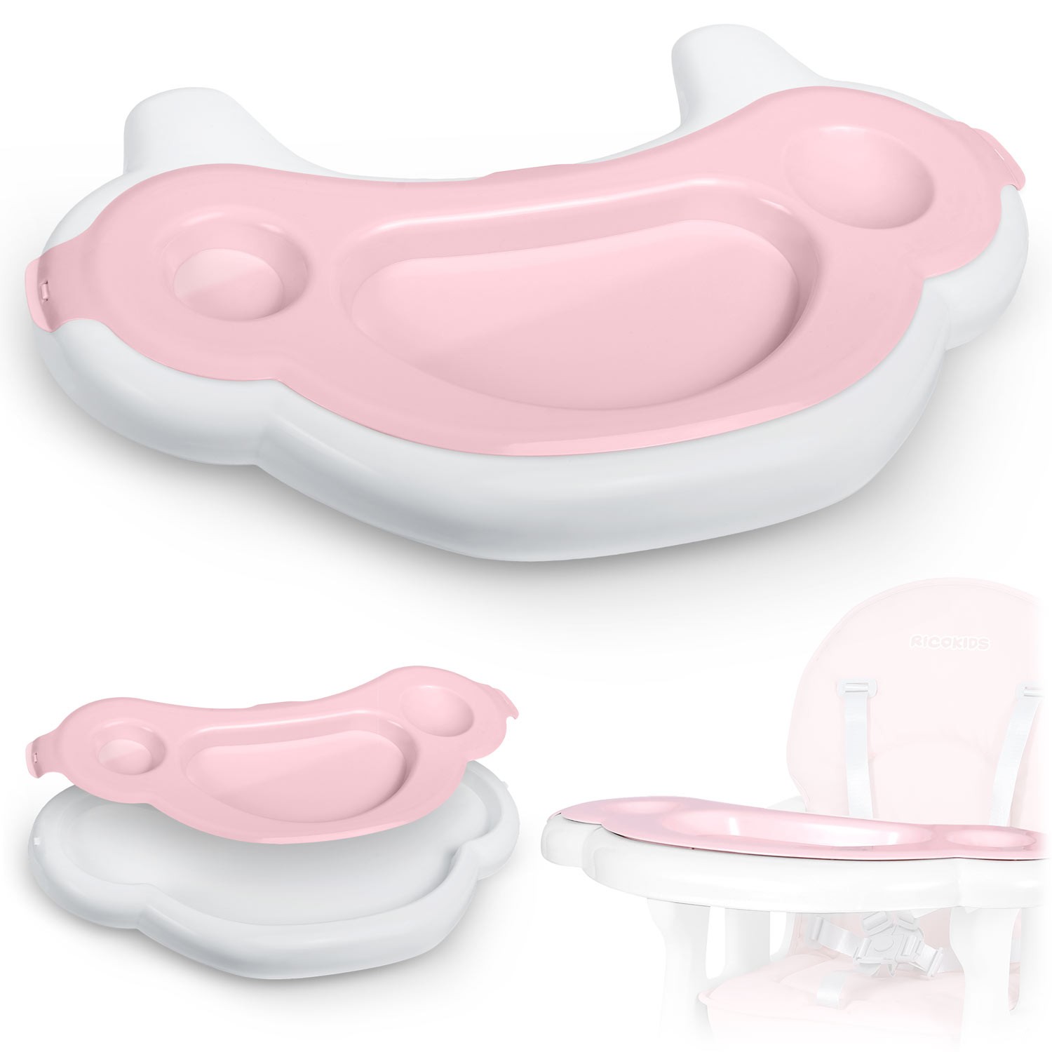 Podnos na židličku Sinco Ricokids - růžová