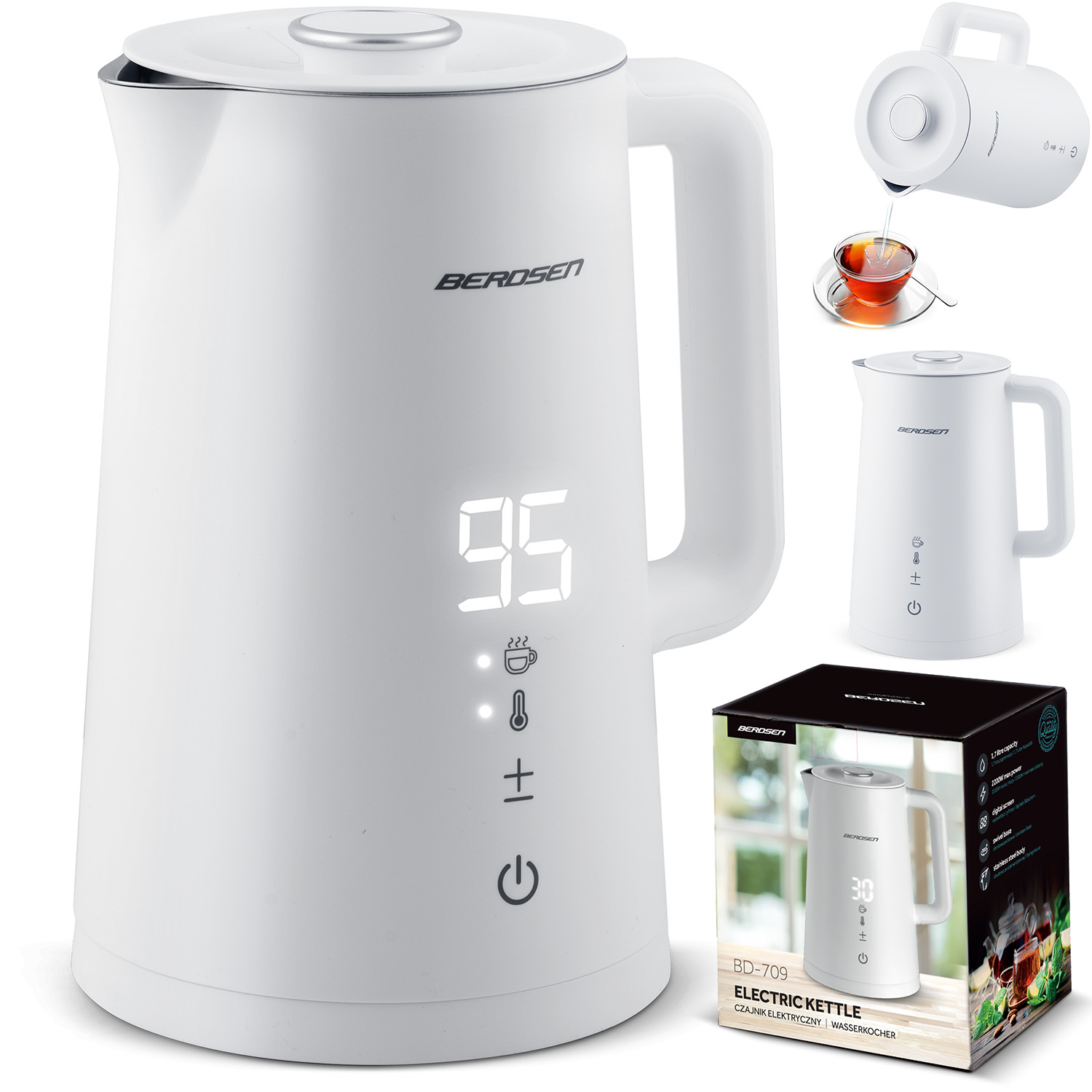 Rychlovarná konvice 1,7l Berdsen BD-709 bílá