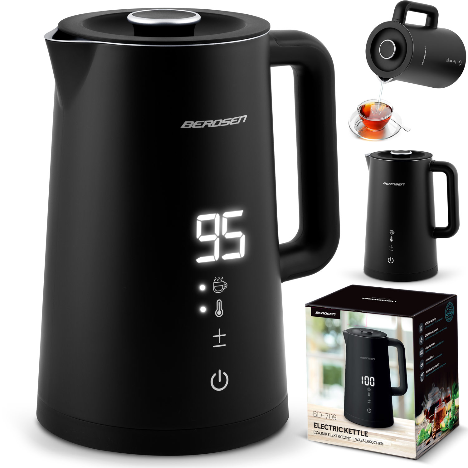 Rychlovarná konvice 1,7l Berdsen BD-709 černá