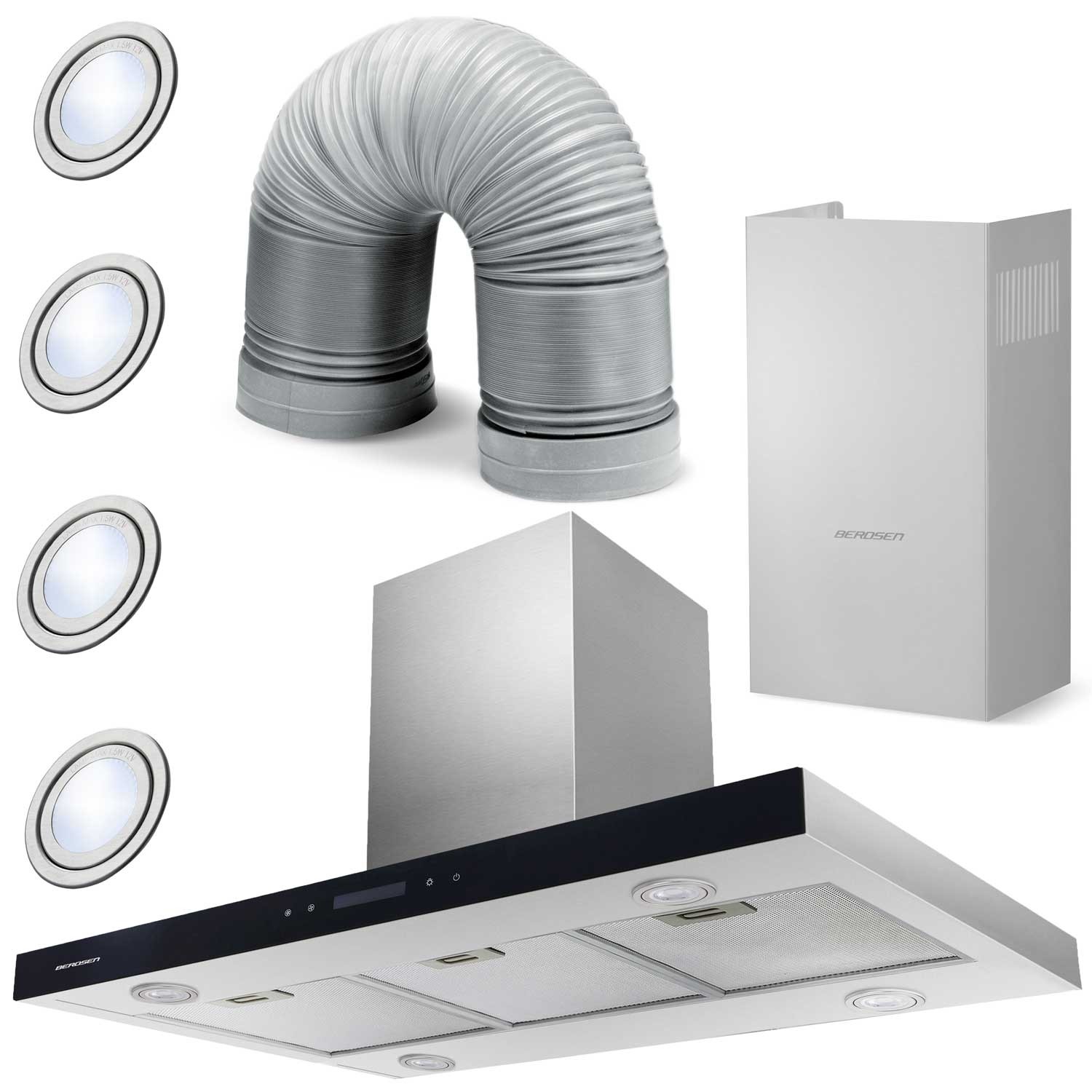 Kuchyňský odsavač 90 cm Inox Berdsen BE-90E