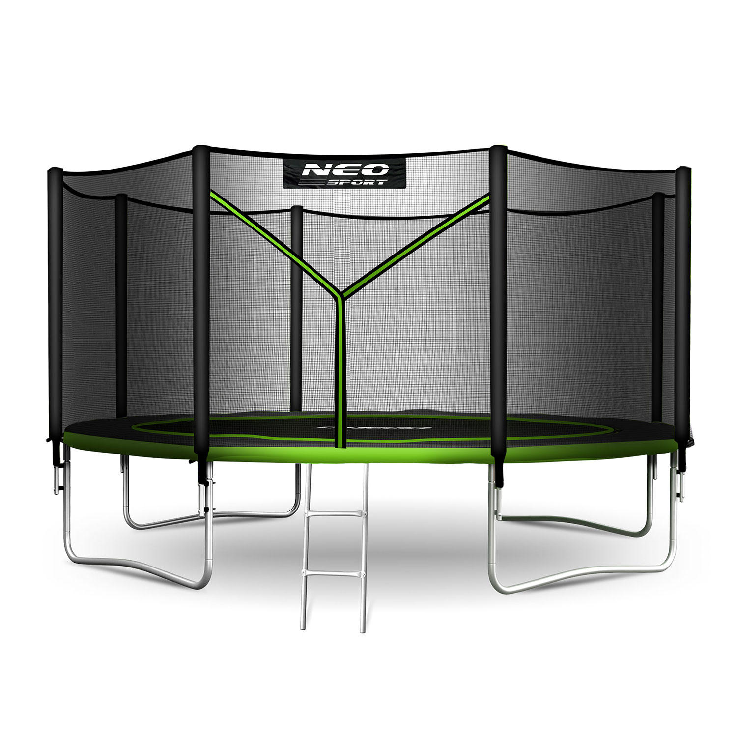Zahradní trampolína 12ft/374cm s venkovní sítí a žebříkem Neo-Sport