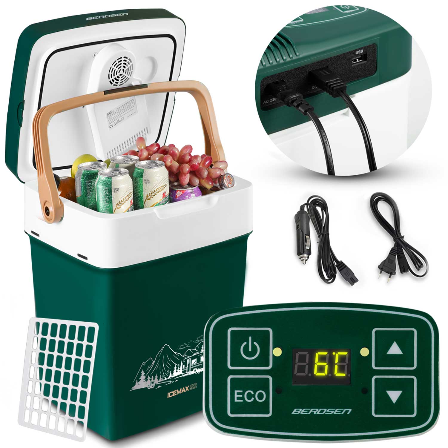 Berdsen Přenosná lednice Icemax 29LECO - zelená