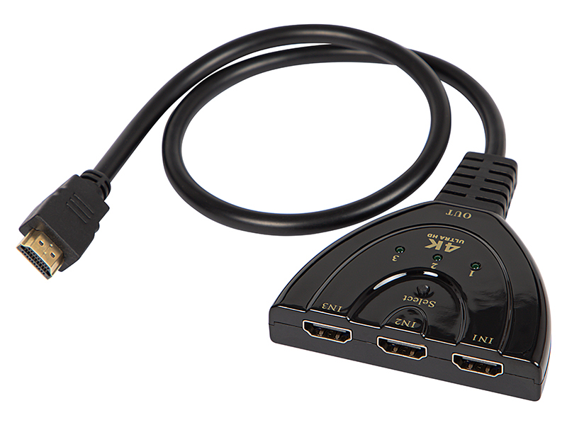 HDMI rozbočovač 3portový adaptér 4K