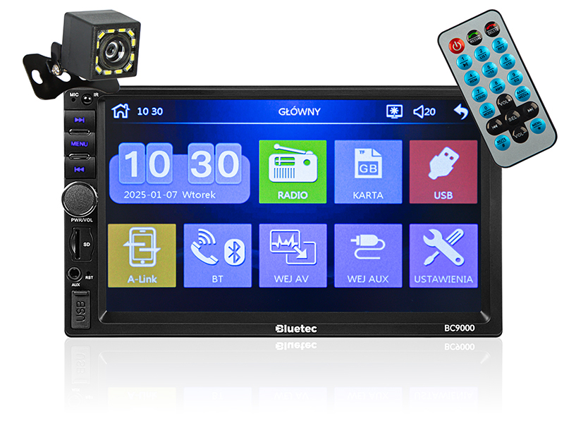 Rádio BLUETEC BC9000 2DIN 7" + couvací kamera