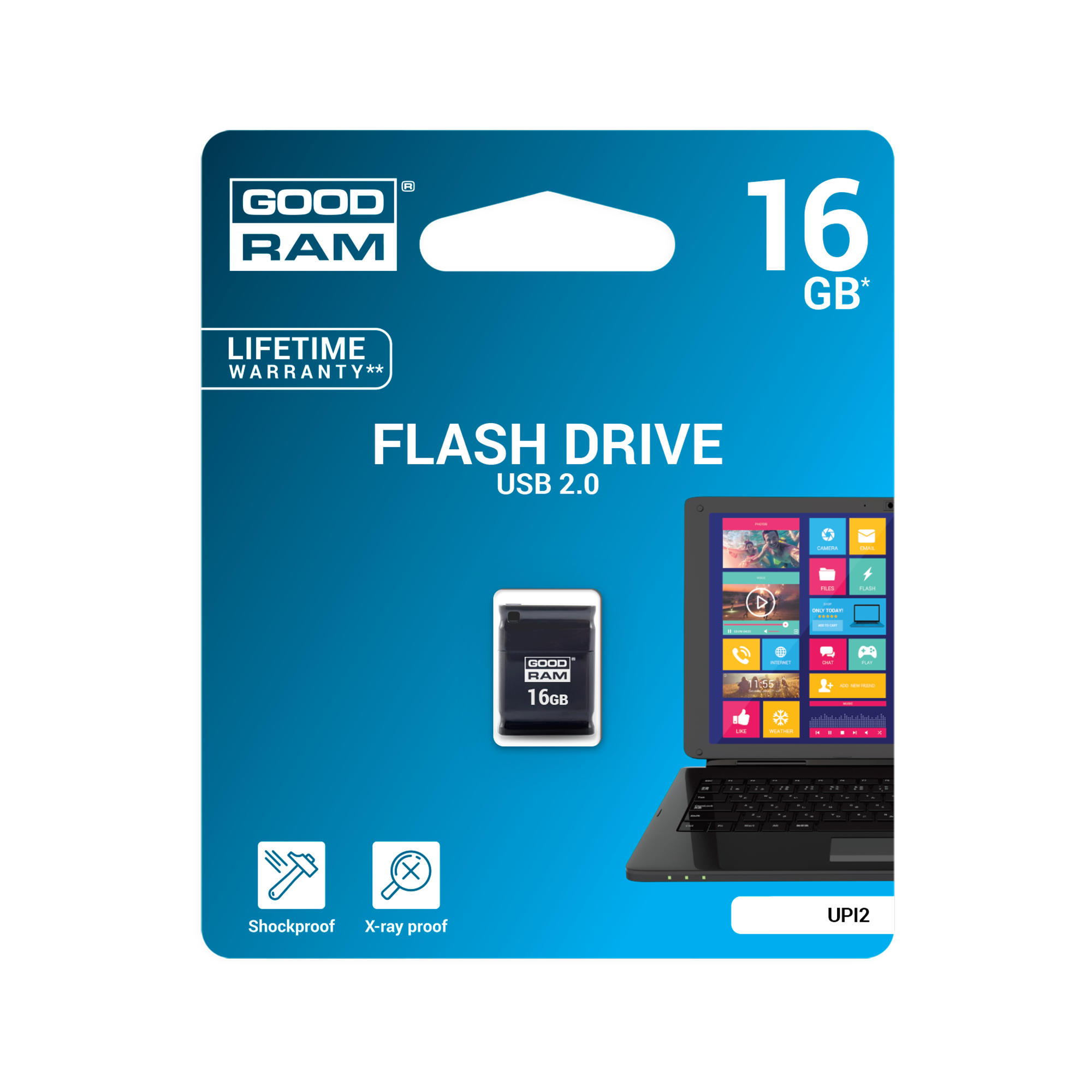 MINI USB kľúč Goodram Piccolo 2.0 16GB čierna