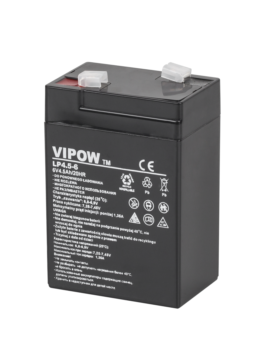 VIPOW Gelová 6V baterie 4,5Ah HQ BAT0200
