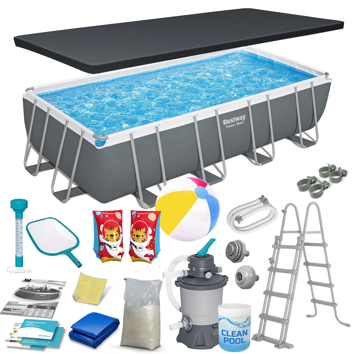 Zahradní bazén s kovovou konstrukcí 549x274x122cm 17v1 Bestway 56466N