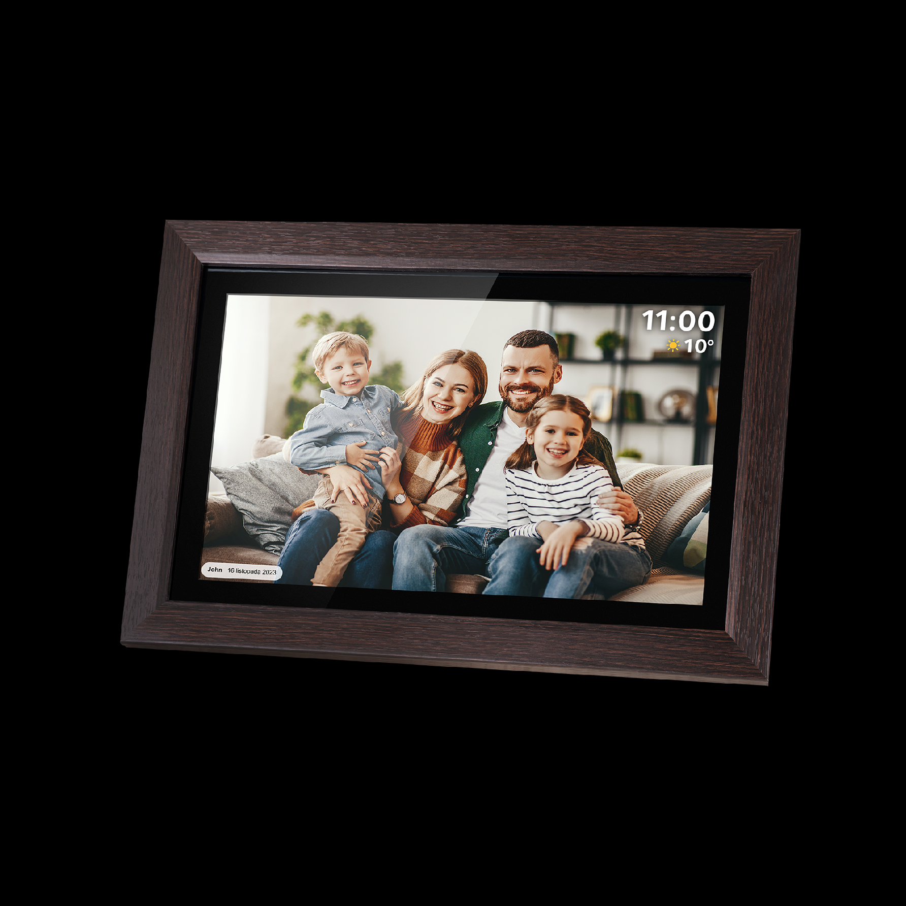 Digitální fotorámeček Kruger&Matz FRAMEO Wi-Fi 15" dřevěný rám