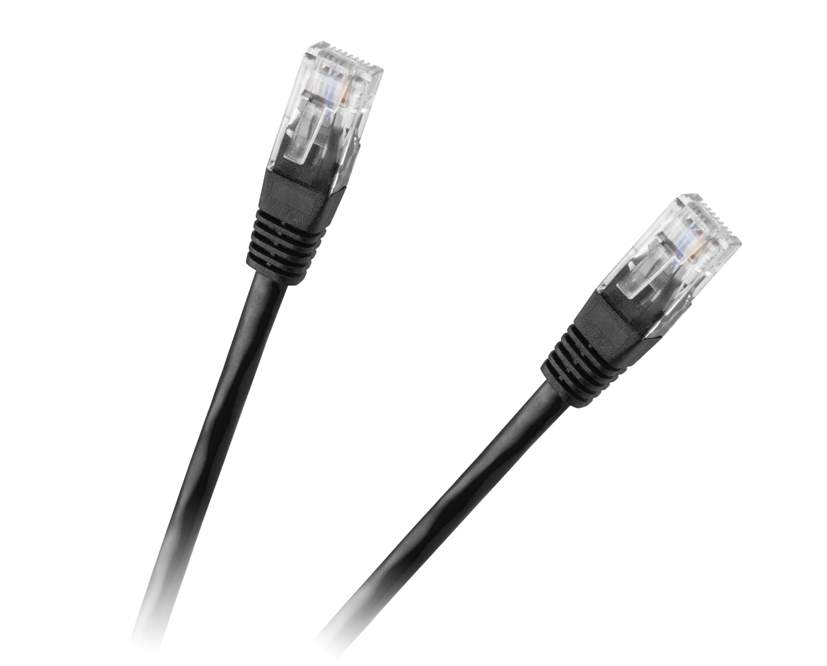 CABLETECH Internetový kabel 8P8C-8P8C 0,5m CCA černý