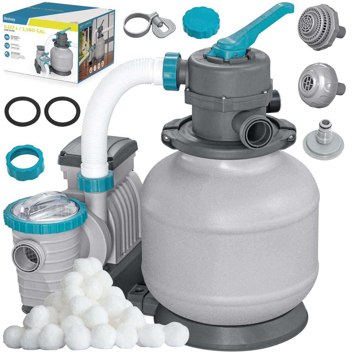 Pískové čerpadlo k bazénům + filtrační kuličky 8327l/h Bestway 58499