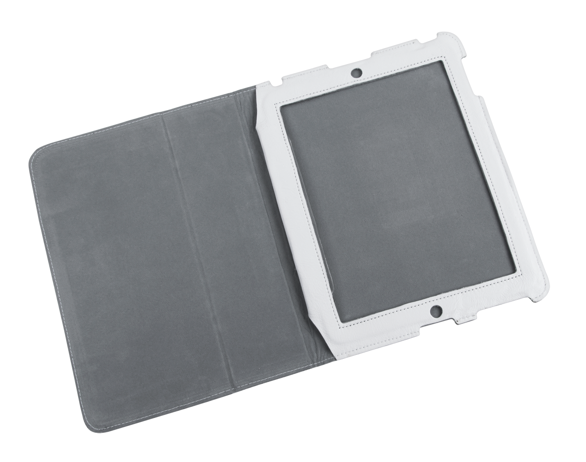 QUER Kožené bílé pouzdro na iPad 3