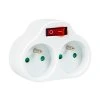 Rozdělovač s vypínačem 2x zásuvka bílý