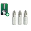 Koncovky šroubováků, bity DEDRA 18A01PZ30-03 Pozidriv PZ3x25mm, 3ks v blisteru