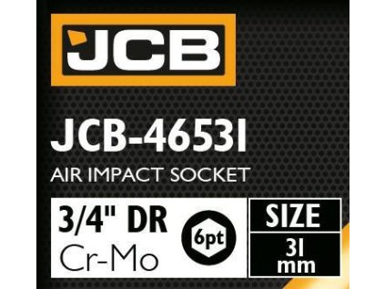 JCB Udarna glava 3/4" 31mm 6-kraka Cr-Mo NUT
