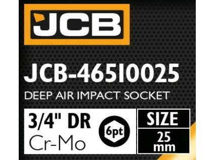 JCB ULTRA DEEP UDARNI NADVODNI KLJUČ 3/4" Cr-Mo 6-hernji 25mm