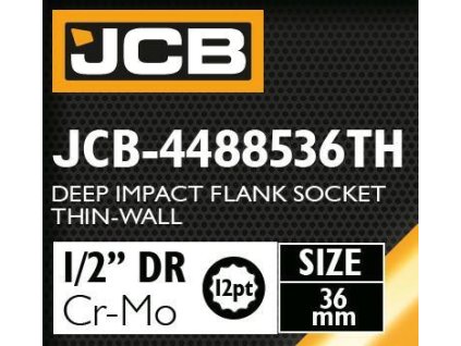 JCB NASTAVEK udarni DUBOKI tanak 1/2" Cr-Mo 12-Šesterokutni 36mm