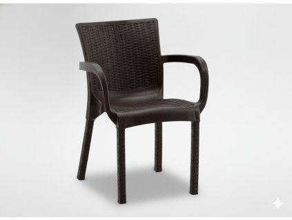 VRTNA STOLICA RATTAN 60 x 60 x 82 CM SMEĐA *6420