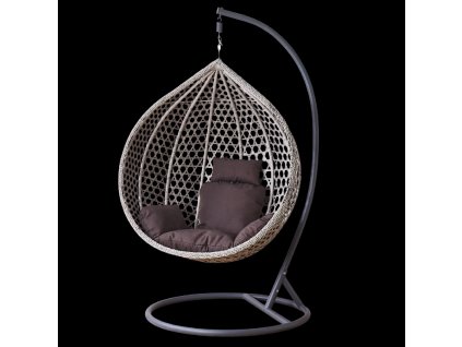 VISEĆA FOTELJA XL SIVA, SIVI JASTUK, TAMNO SIVA OKVIR *0223