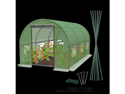 ZELENI BAŠTENSKI FOLIJSKI TUNEL 3 SEGMENTA 3 x 2 x 2 M *5552