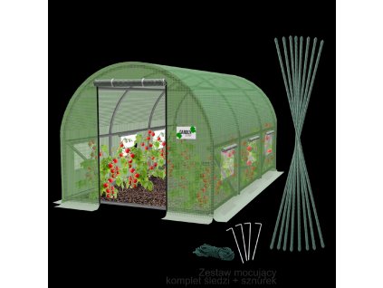 ZELENI VRTNI FOLIJSKI TUNEL 3 SEGMENTA 4 x 2,5 x 2 M *5583