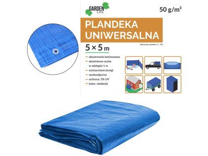PLAHETA 5 x 5 M (+/- 5%) 50GSM 3%UV PLAVA *4119