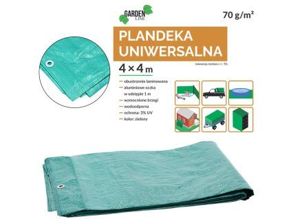 PLAHETA 4 x 4 M (+/- 5%) 70GSM 3%UV ZELENA *4140
