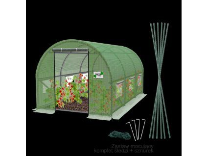ZELENI VRTNI PLASTENIK 3 SEGMENTA 3 x 2 x 2 M VER 2 *6209