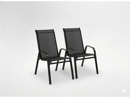 SADA 2 CRNIH VRTNIH STOLICA 54 x 70 x 92 CM *1625