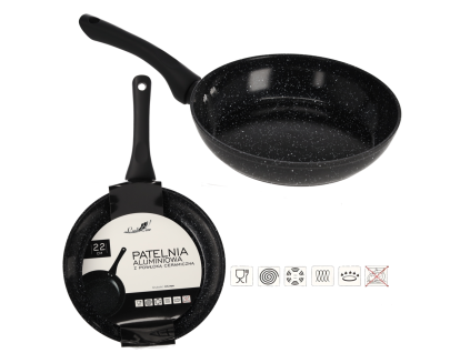 ALU TAVA 22 CM 2,5 MM S KERAMIČKOM PODLOGOM (INDUKCIJA) *6399